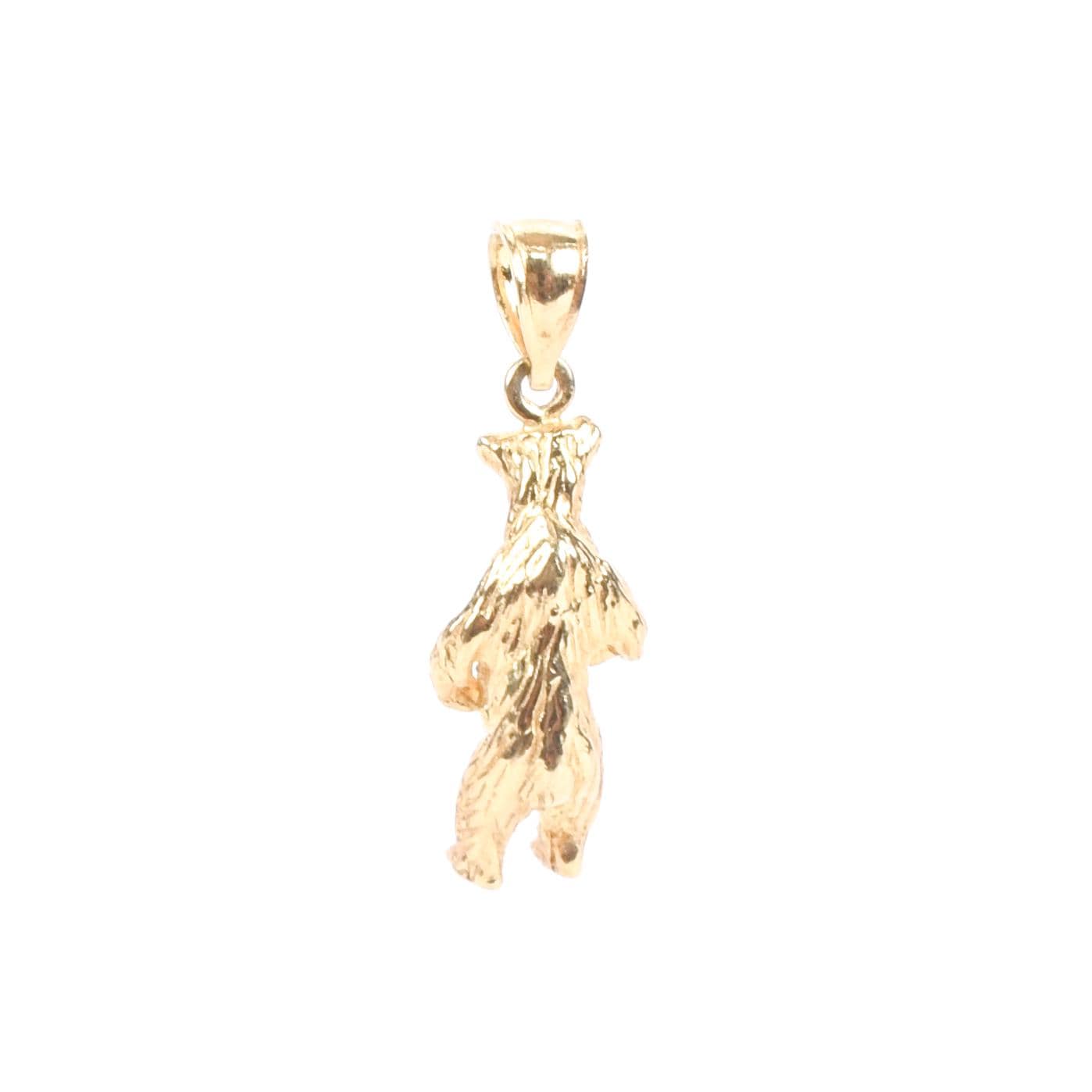 14K Gold Standing Bear Pendant