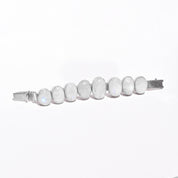 Sterling Silver Rainbow Moonstone Link Bracelet