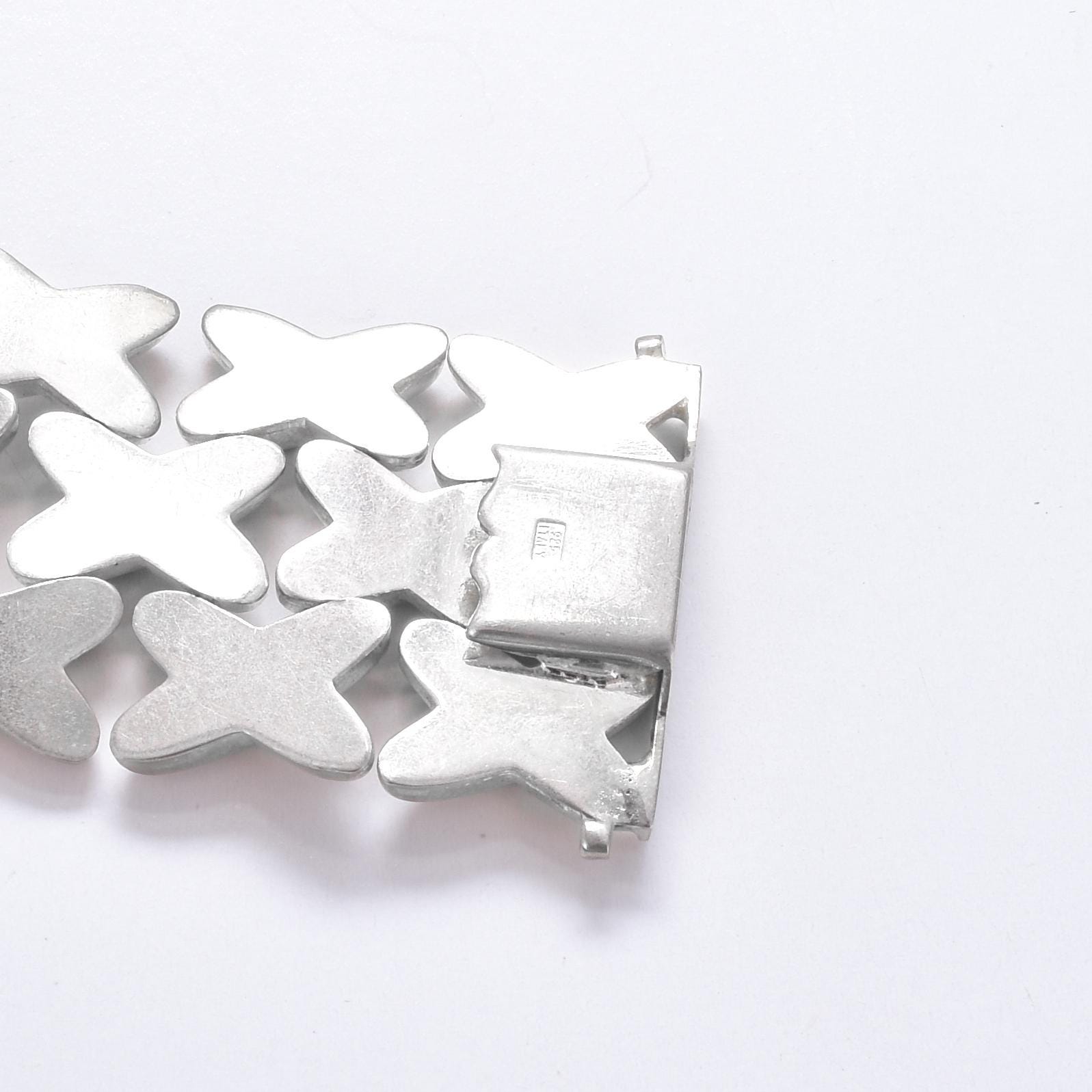 Sterling Silver Cross Link Mesh Bracelet