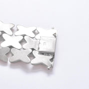 Sterling Silver Cross Link Mesh Bracelet