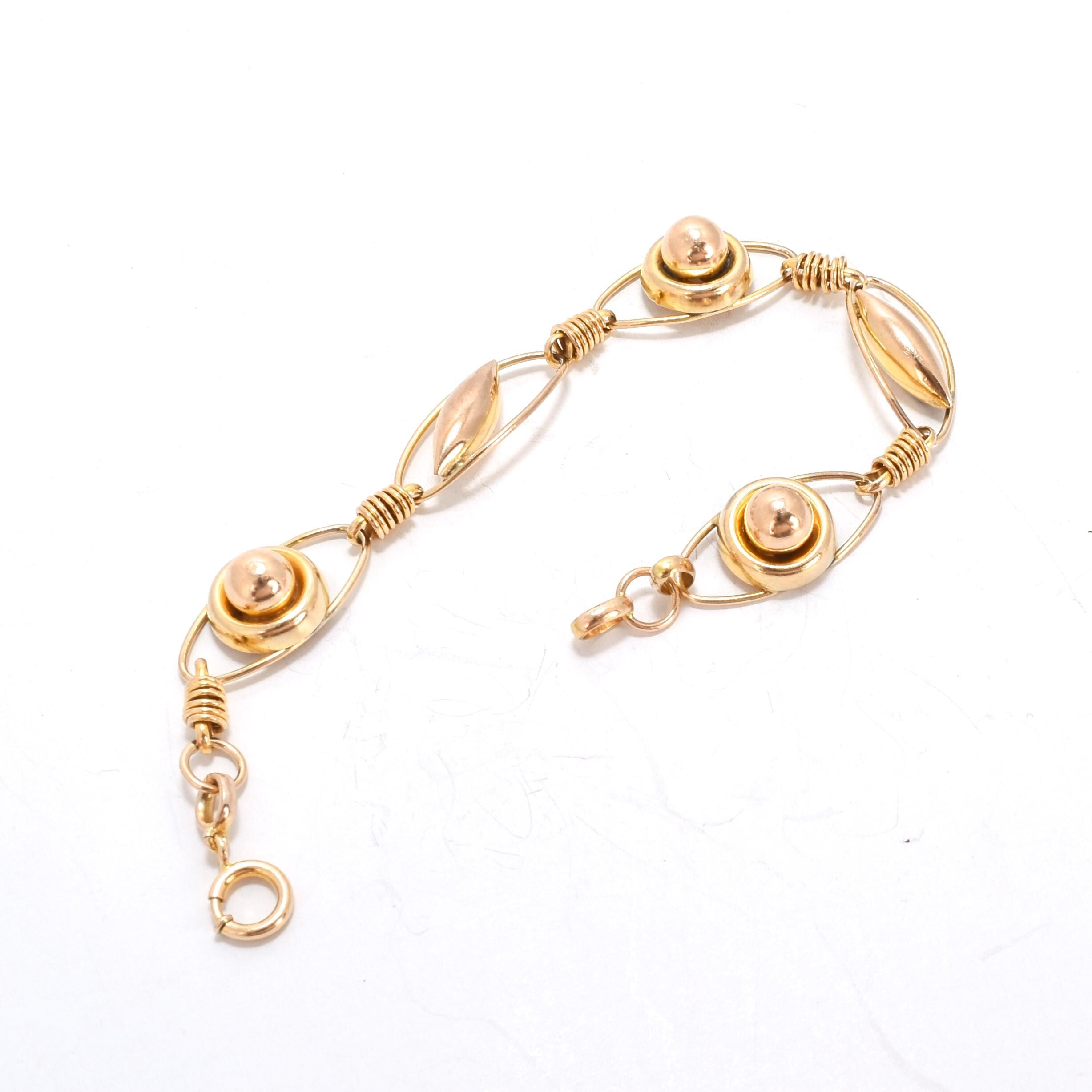 1940s 10k Gold Regal Geometric Bracelet