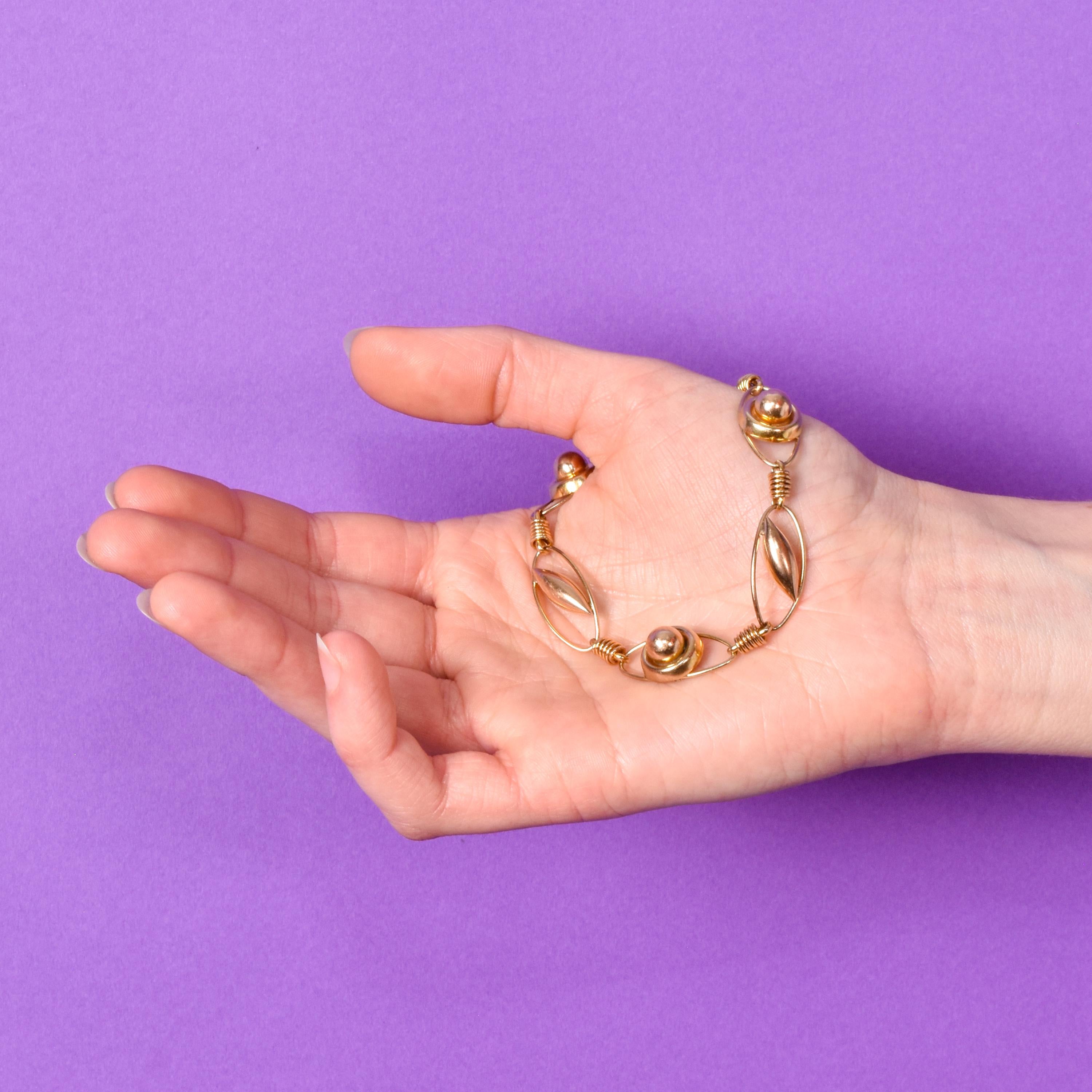 1940s 10k Gold Regal Geometric Bracelet