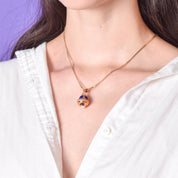 14K Gold, Lapis Lazuli, and Mother of Pearl Drop Pendant