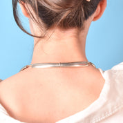 Modernist Sterling Silver Collar Necklace