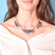 Modernist Sterling Silver Collar Necklace