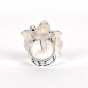 Massive Sterling Silver Turtle Ring with Single Peridot
