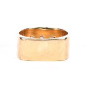 14K Gold Three-Diamond Square Band Gold Ring