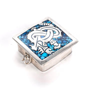 Taxco Sterling Silver Trinket Box with Turquoise Inlay