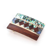 Mexican Alpaca Silver Belt-buckle with Inlaid Wood and Abalone