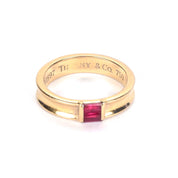 1997 Tiffany & Co. 18K Yellow Gold and Ruby Stacking Ring