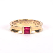 1997 Tiffany & Co. 18K Yellow Gold and Ruby Stacking Ring