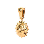 18K Puffy Gold Sun Pendant