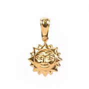 18K Puffy Gold Sun Pendant