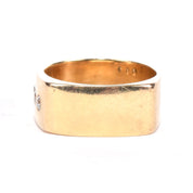 14K Gold Three-Diamond Square Band Gold Ring