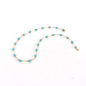 Turquoise Beaded Necklace with 14K Gold Beads
