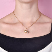 Two-Tone 14K Gold Beer Stein Pendant with Ruby Accent
