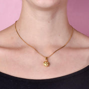 18K Puffy Gold Sun Pendant