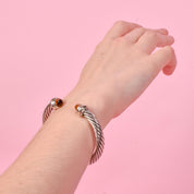 Vintage David Yurman Sterling Silver, 14K Gold, and Citrine Cable Collection Bracelet