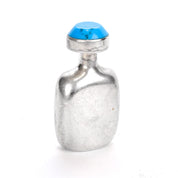 Vintage Sterling Silver Perfume Flask with Gemstone Cap