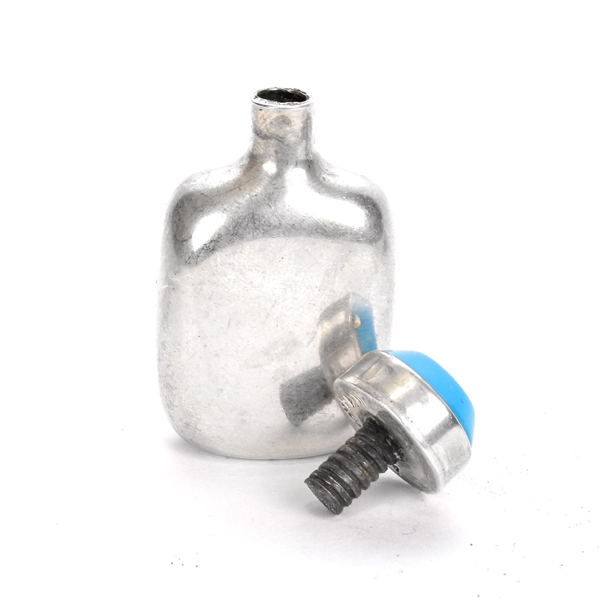Vintage Sterling Silver Perfume Flask with Gemstone Cap