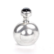 Vintage Sterling Silver Perfume Flask with Gemstone Cap