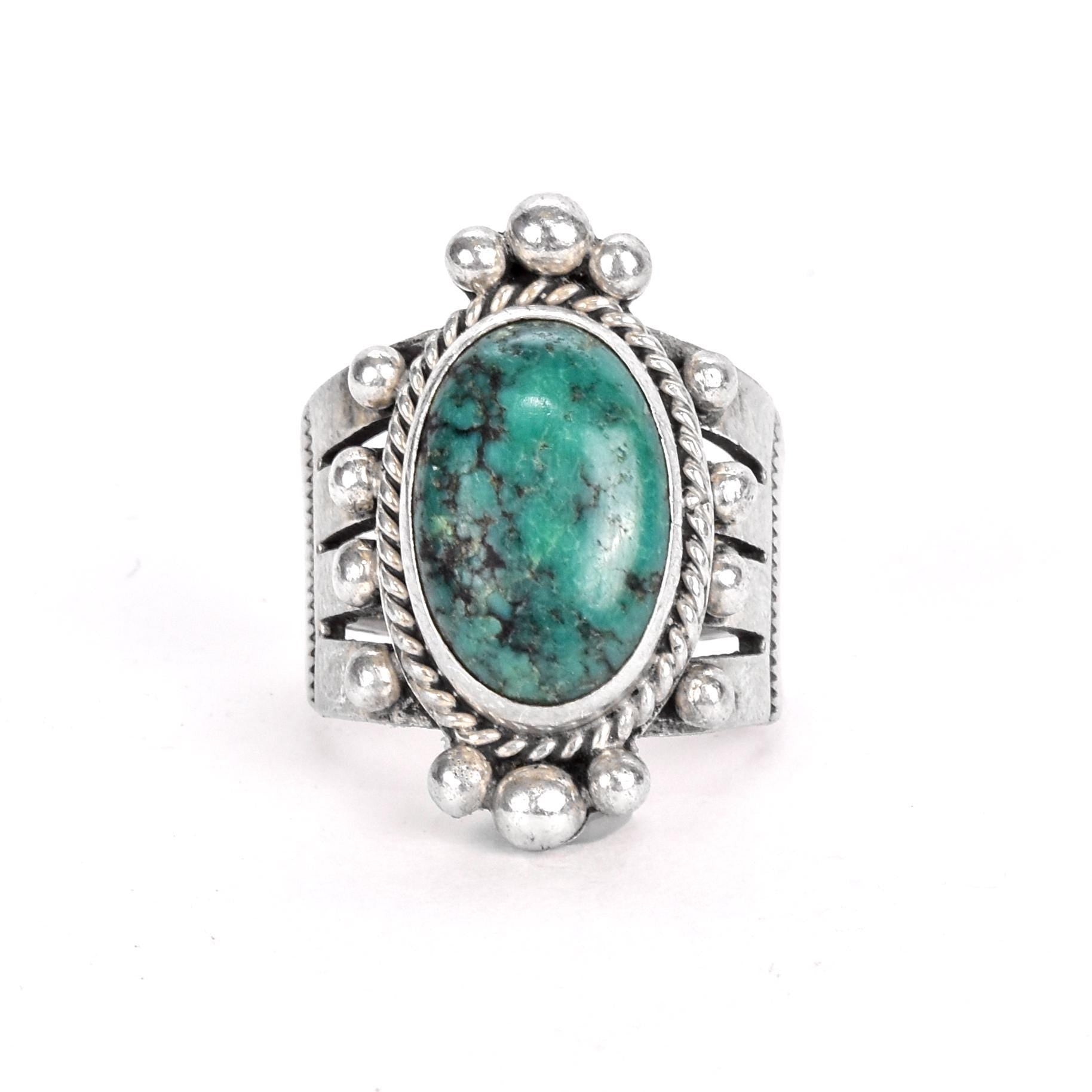 Albert Jake Navajo Sterling Silver and Turquoise Ring