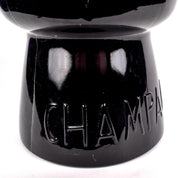 1970s Champagne Cork Shaped Ice Bucket in Black Glass