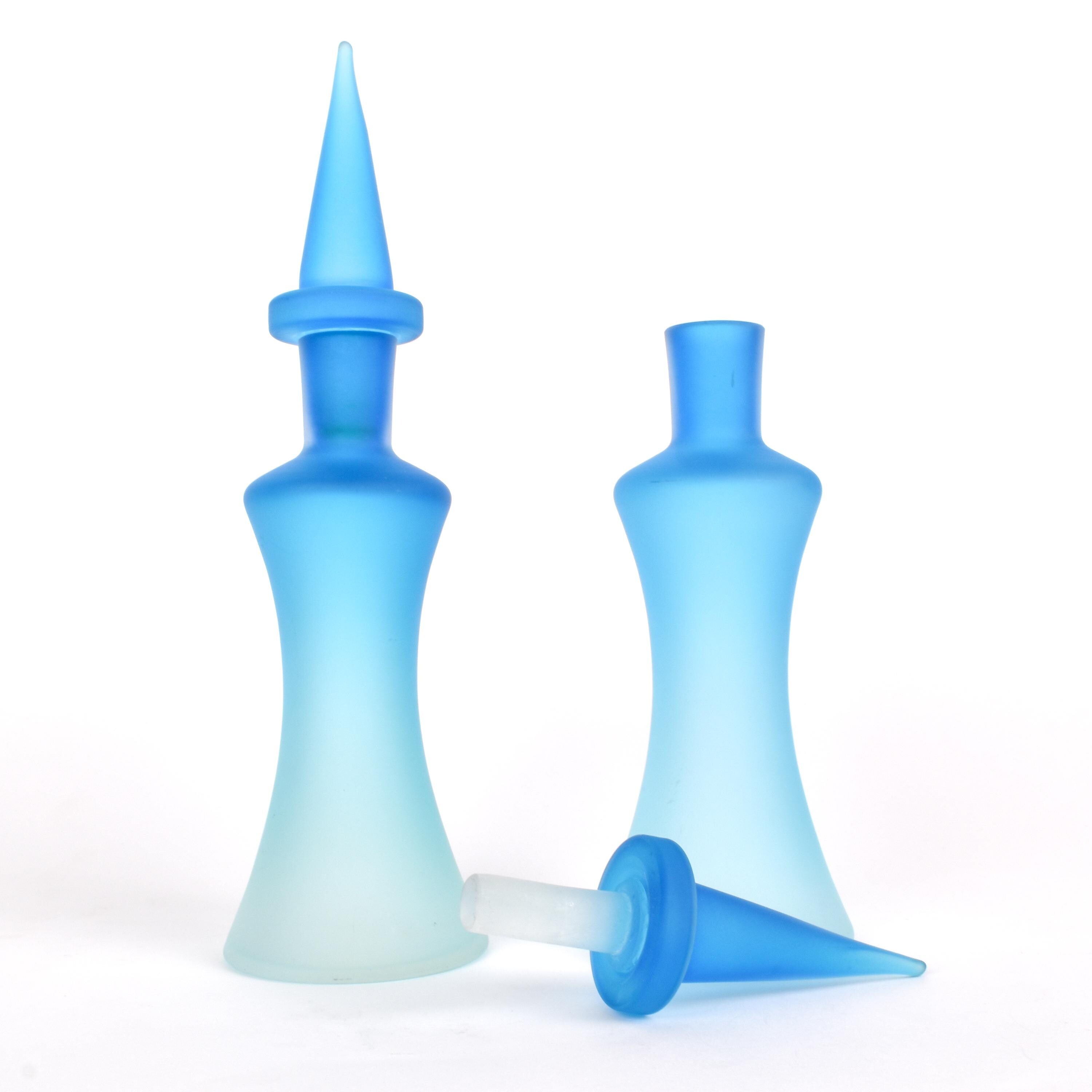 Vintage Murano Glass Blue Ombre Decanters