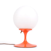1960's Bill Curry Stemlite Glass and Metal Tulip Form Globe Lamp