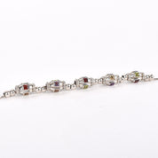 Sterling Silver Multi-Gemstone Metal Barrel Bead Necklace