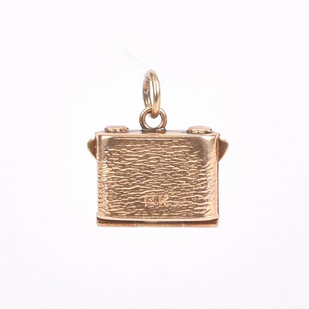 14K Camera Locket Charm