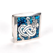 Taxco Sterling Silver Trinket Box with Turquoise Inlay