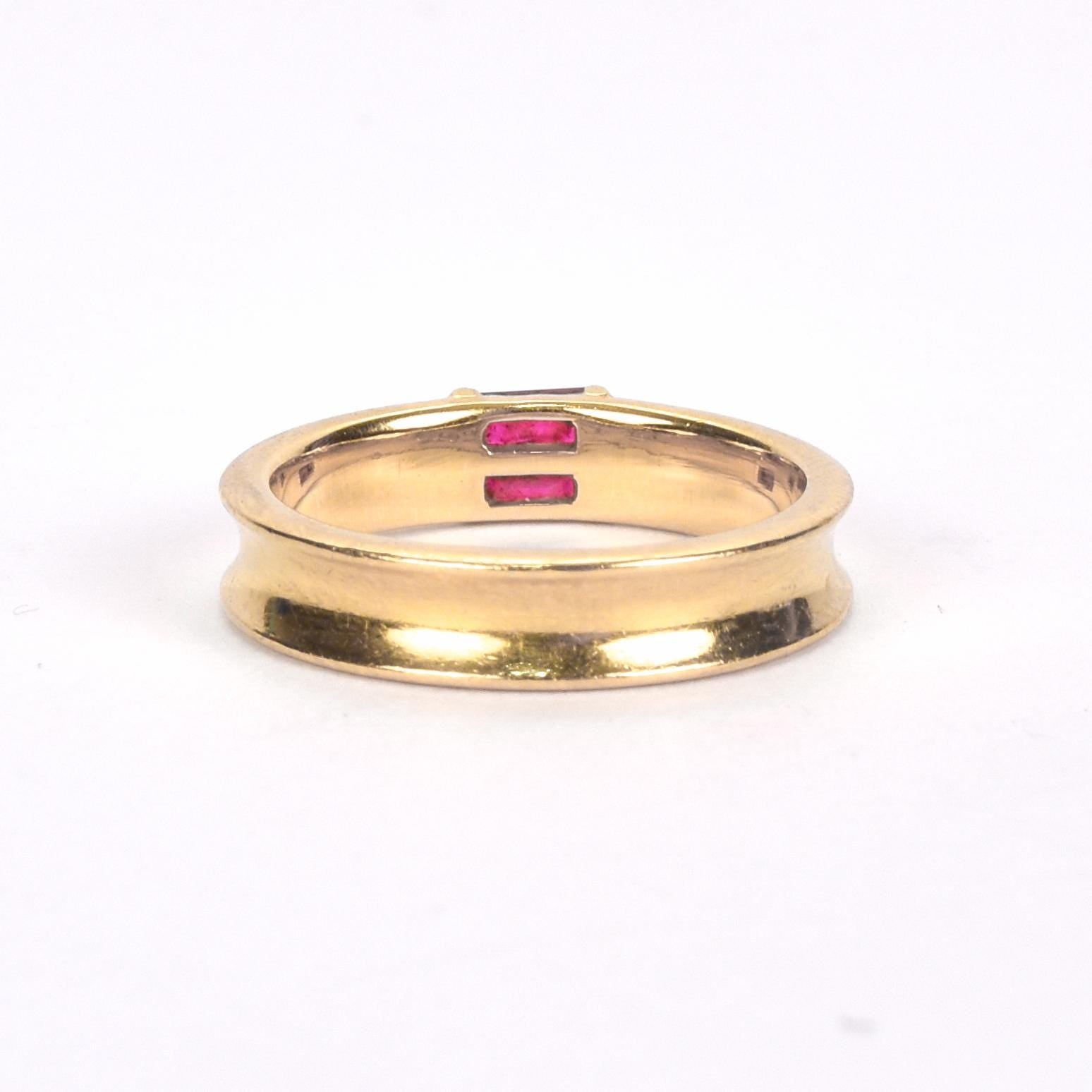 1997 Tiffany & Co. 18K Yellow Gold and Ruby Stacking Ring