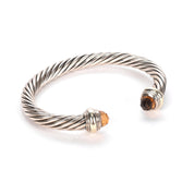 Vintage David Yurman Sterling Silver, 14K Gold, and Citrine Cable Collection Bracelet