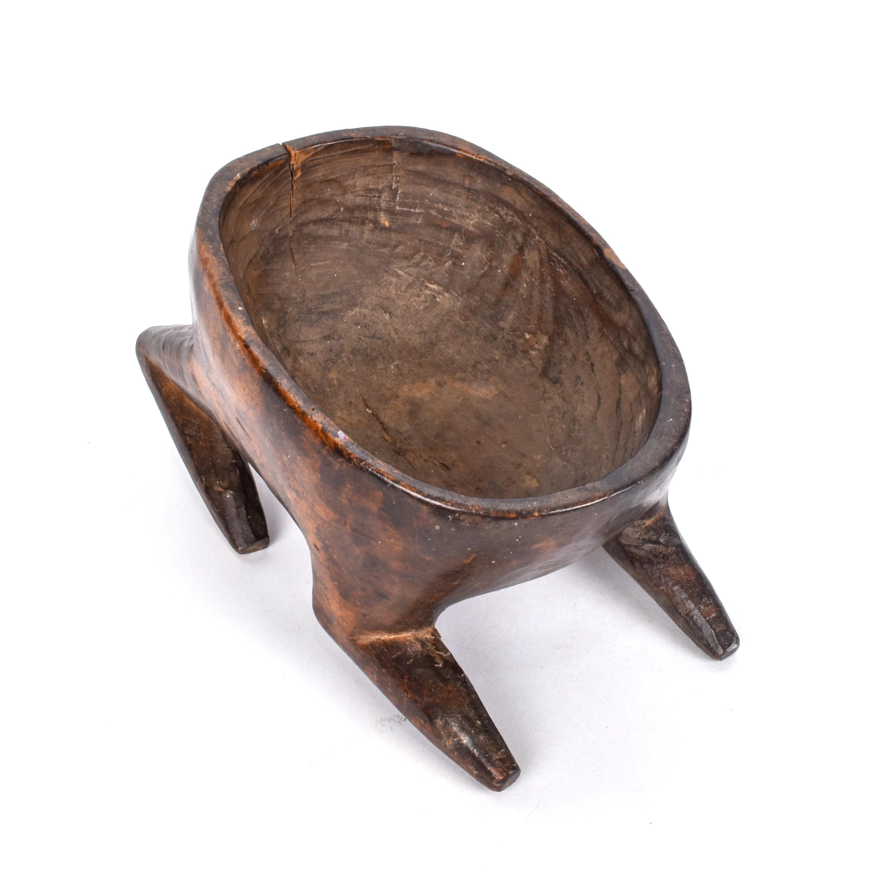 Lozi Carved Rabbit Wood Vessel