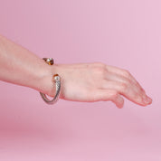 Vintage David Yurman Sterling Silver, 14K Gold, and Citrine Cable Collection Bracelet