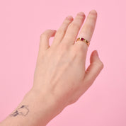 1997 Tiffany & Co. 18K Yellow Gold and Ruby Stacking Ring