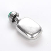 Vintage Sterling Silver Perfume Flask with Gemstone Cap