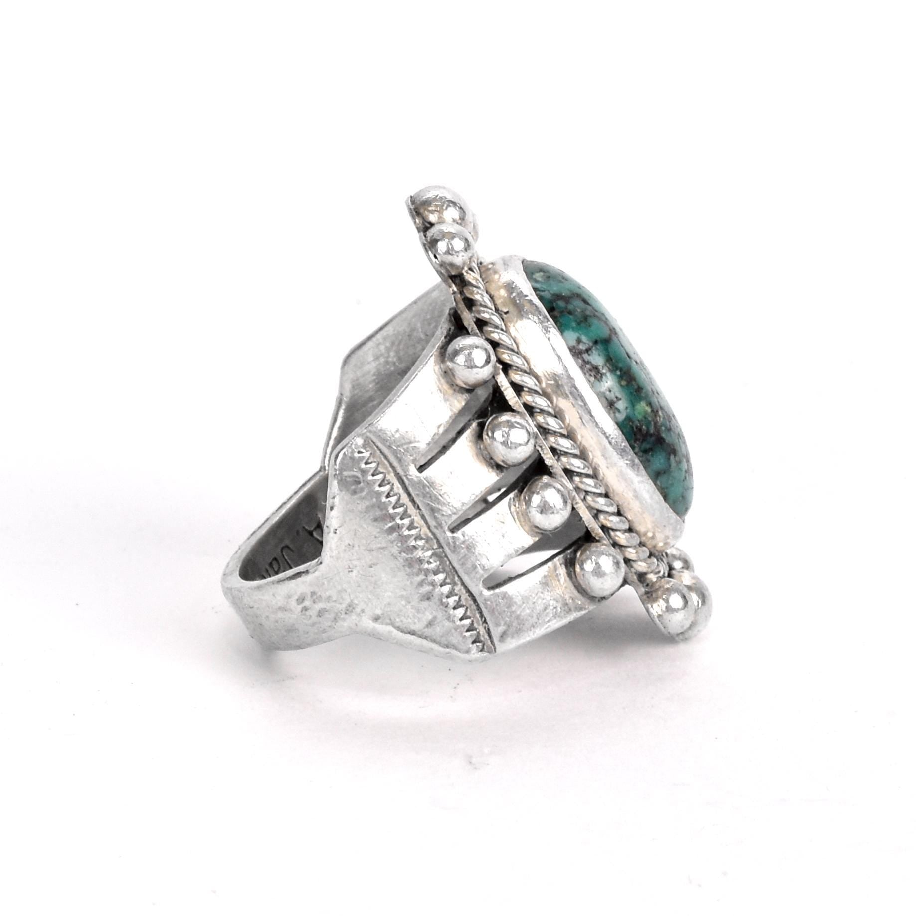 Albert Jake Navajo Sterling Silver and Turquoise Ring