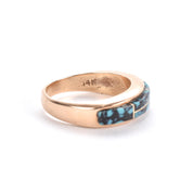 Signed 14K Gold and Inlaid Turquoise Ring