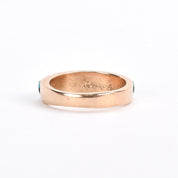 Signed 14K Gold and Inlaid Turquoise Ring