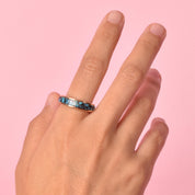 Signed 14K Gold and Inlaid Turquoise Ring