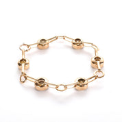 14K Gold and Citrine Large Link Bracelet