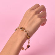 14K Gold and Citrine Large Link Bracelet