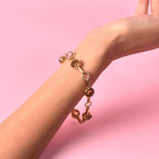 14K Gold and Citrine Large Link Bracelet
