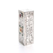 Italian 800 Silver Refillable Etched Lipstick Tube with Mirror