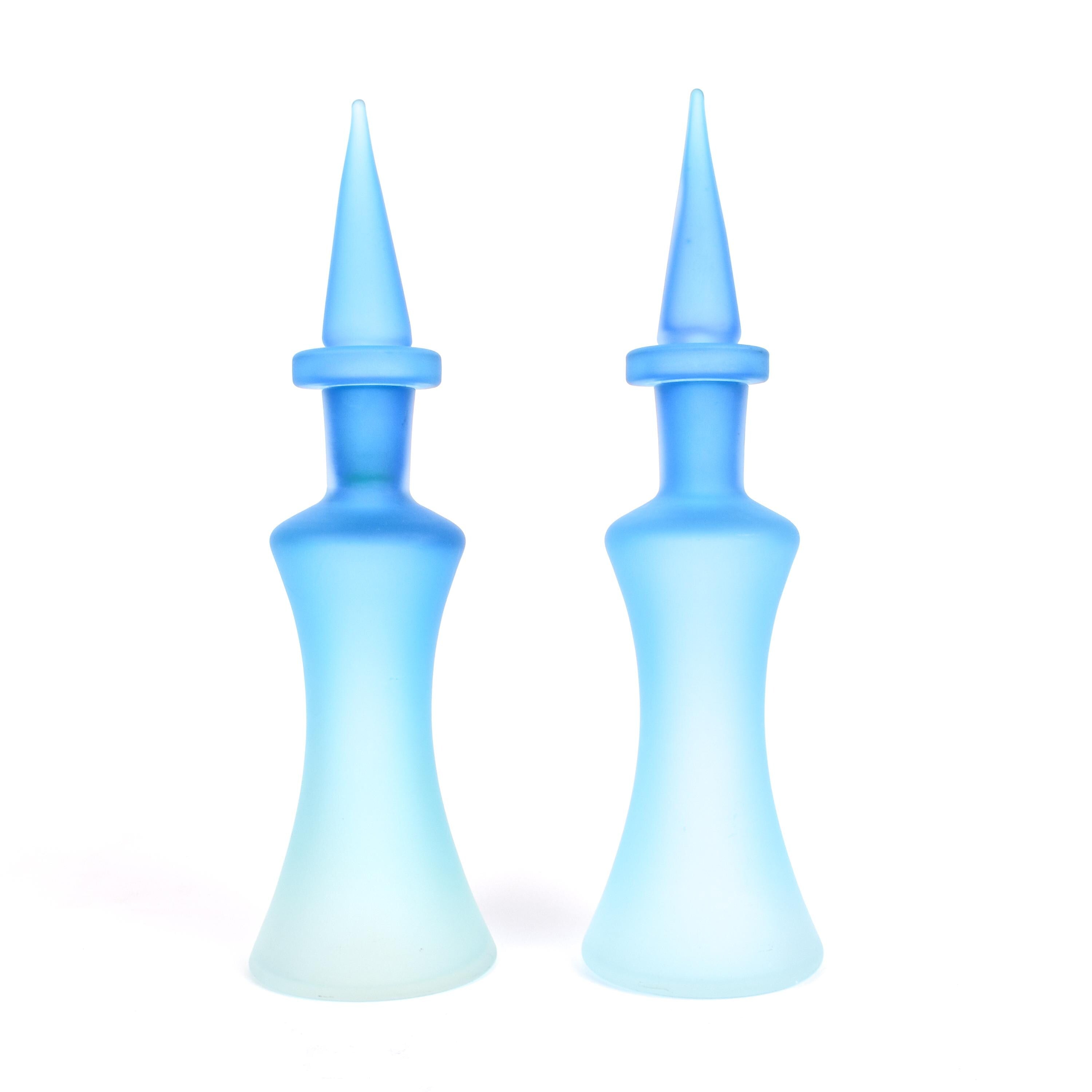 Vintage Murano Glass Blue Ombre Decanters