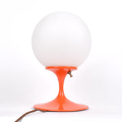 1960's Bill Curry Stemlite Glass and Metal Tulip Form Globe Lamp