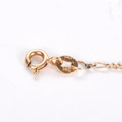 14K Gold Multi-Stone Station Bracelet on Figaro Chain