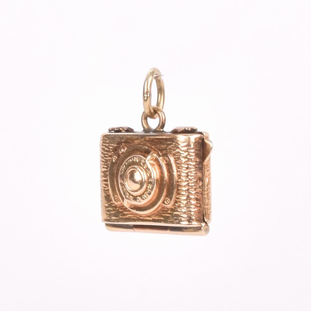 14K Camera Locket Charm